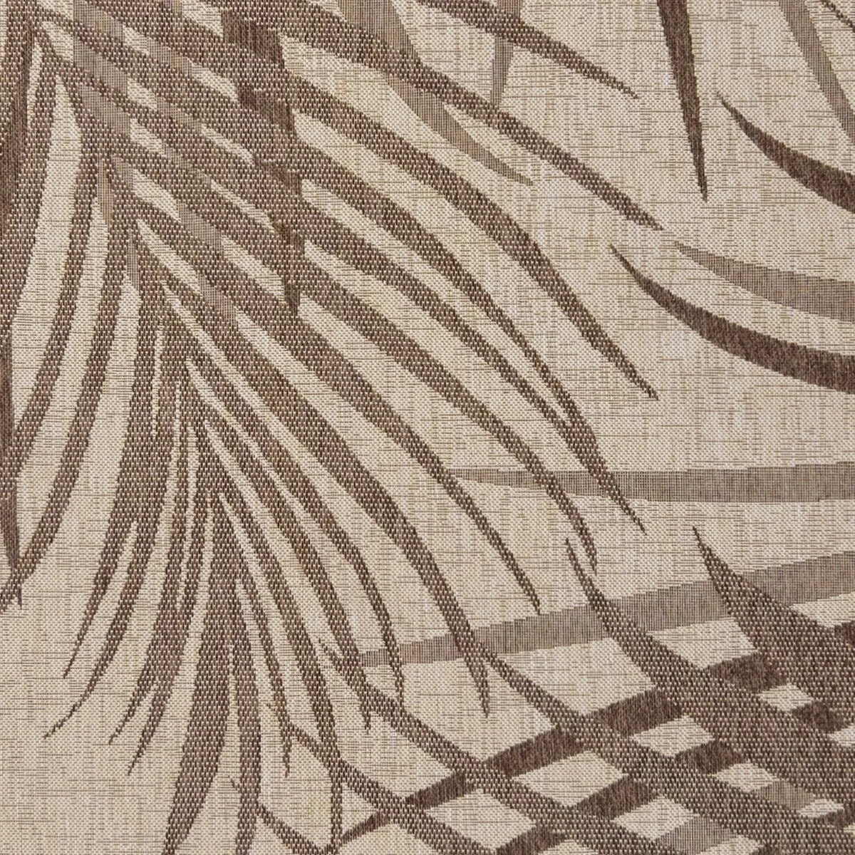 Gertmenian Paseo Paume Havana Brown Casual Palm Leaf Flatweave Indoor/ Outdoor Area Rug
