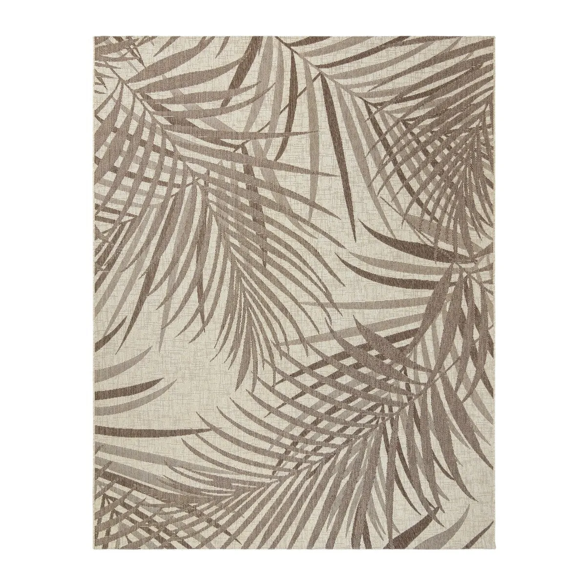 Gertmenian Paseo Paume Havana Brown Casual Palm Leaf Flatweave Indoor/ Outdoor Area Rug