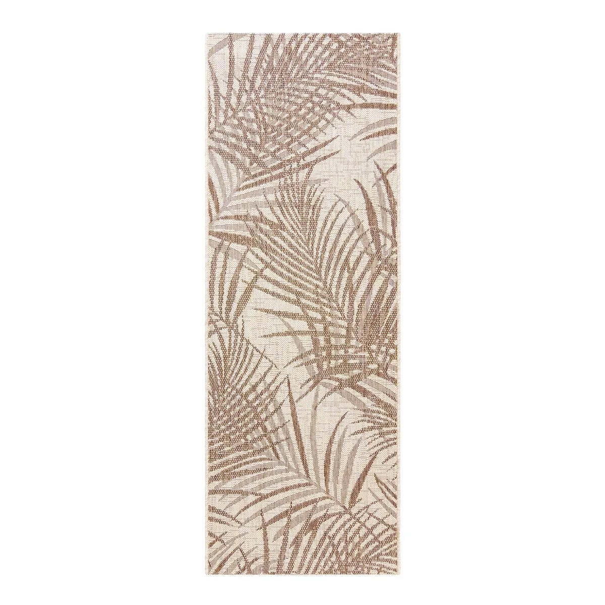 Gertmenian Paseo Paume Havana Brown Casual Palm Leaf Flatweave Indoor/ Outdoor Area Rug