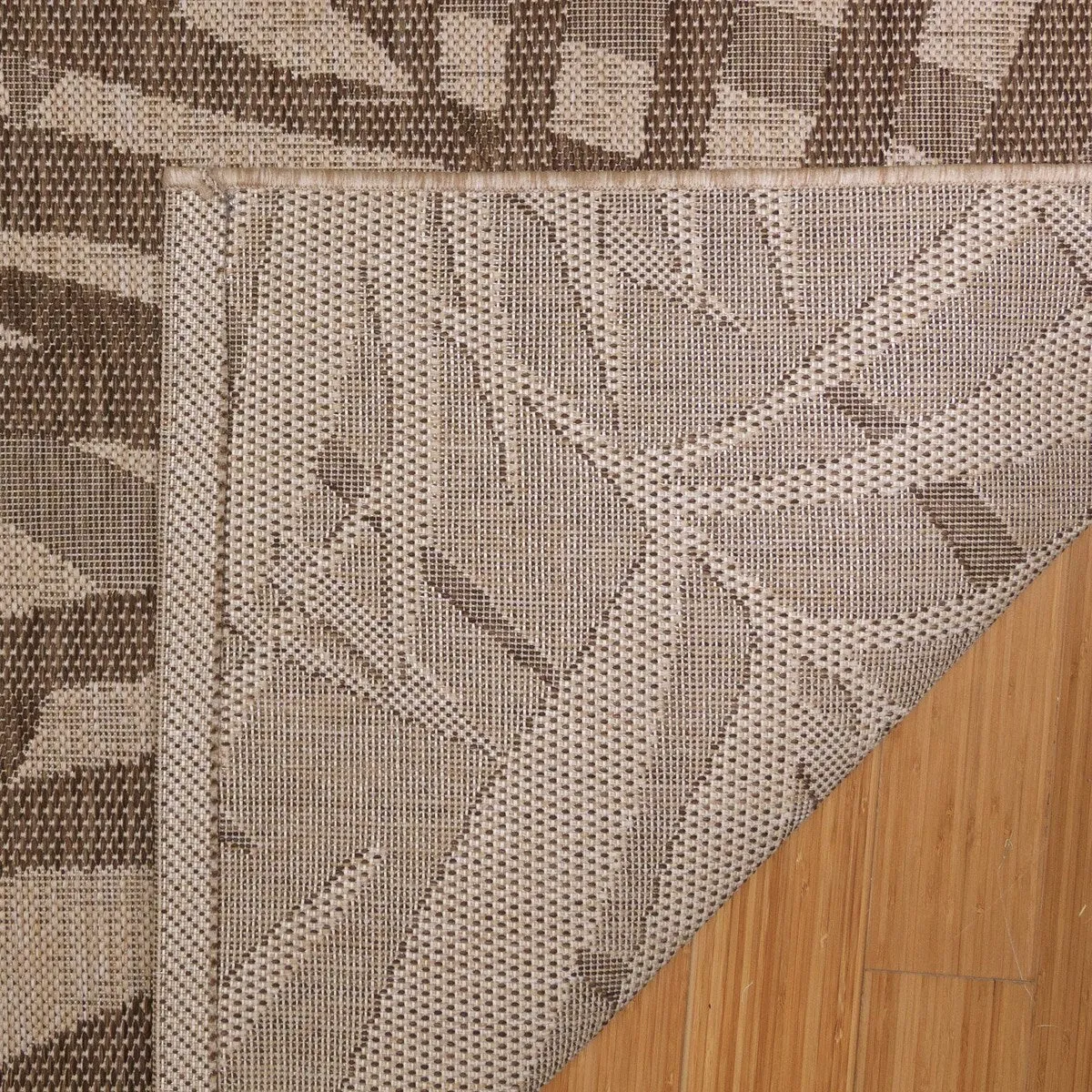Gertmenian Paseo Paume Havana Brown Casual Palm Leaf Flatweave Indoor/ Outdoor Area Rug