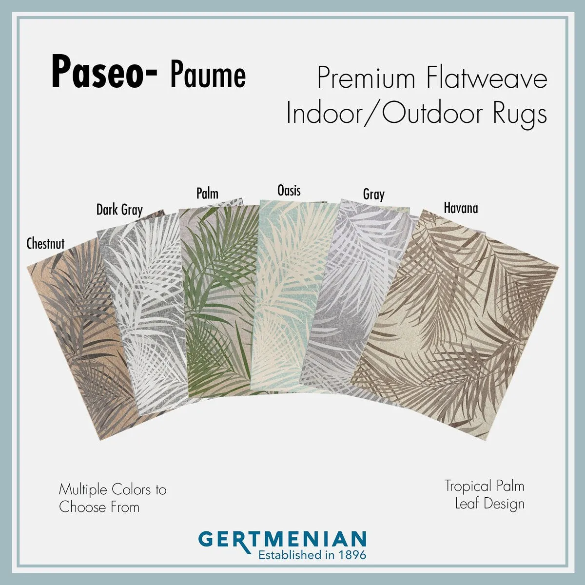 Gertmenian Paseo Paume Havana Brown Casual Palm Leaf Flatweave Indoor/ Outdoor Area Rug
