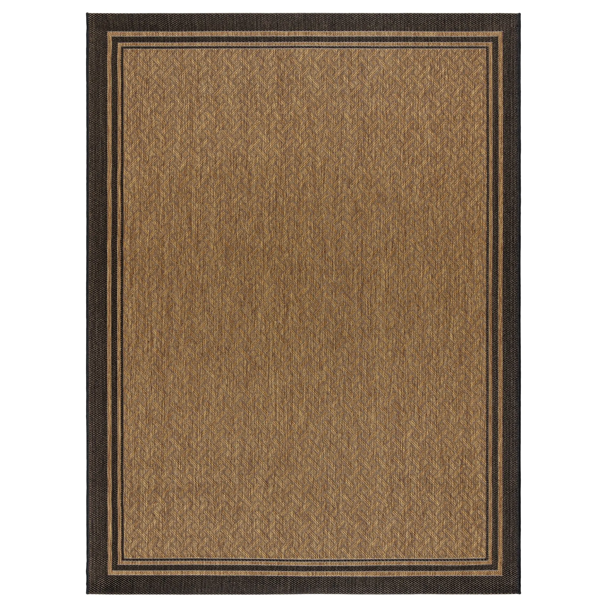 Gertmenian Paseo Soroa Chestnut Brown/Black Classic Border Flatweave Indoor/ Outdoor Area Rug