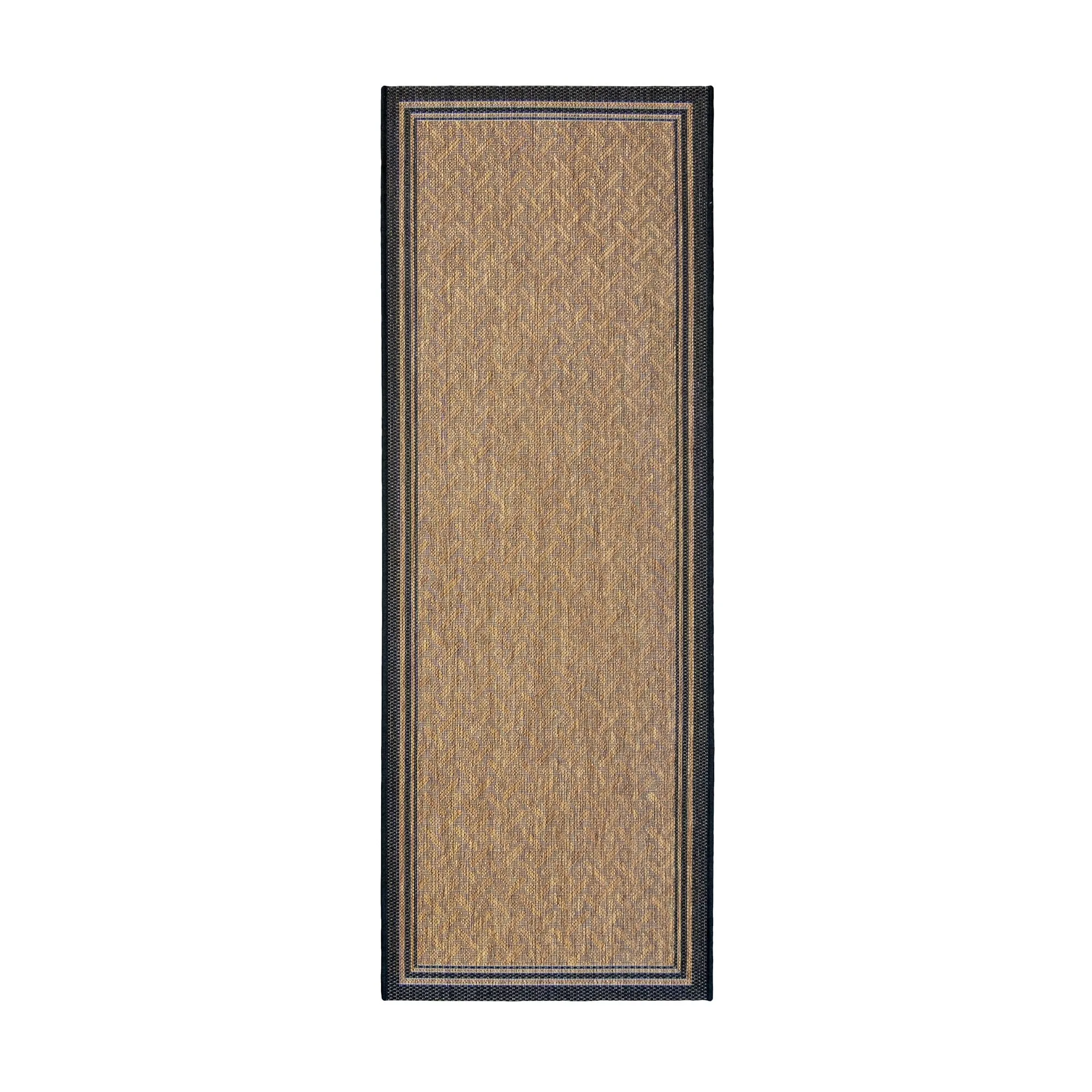 Gertmenian Paseo Soroa Havana Brown/Black Classic Border Flatweave Indoor/ Outdoor Area Rug
