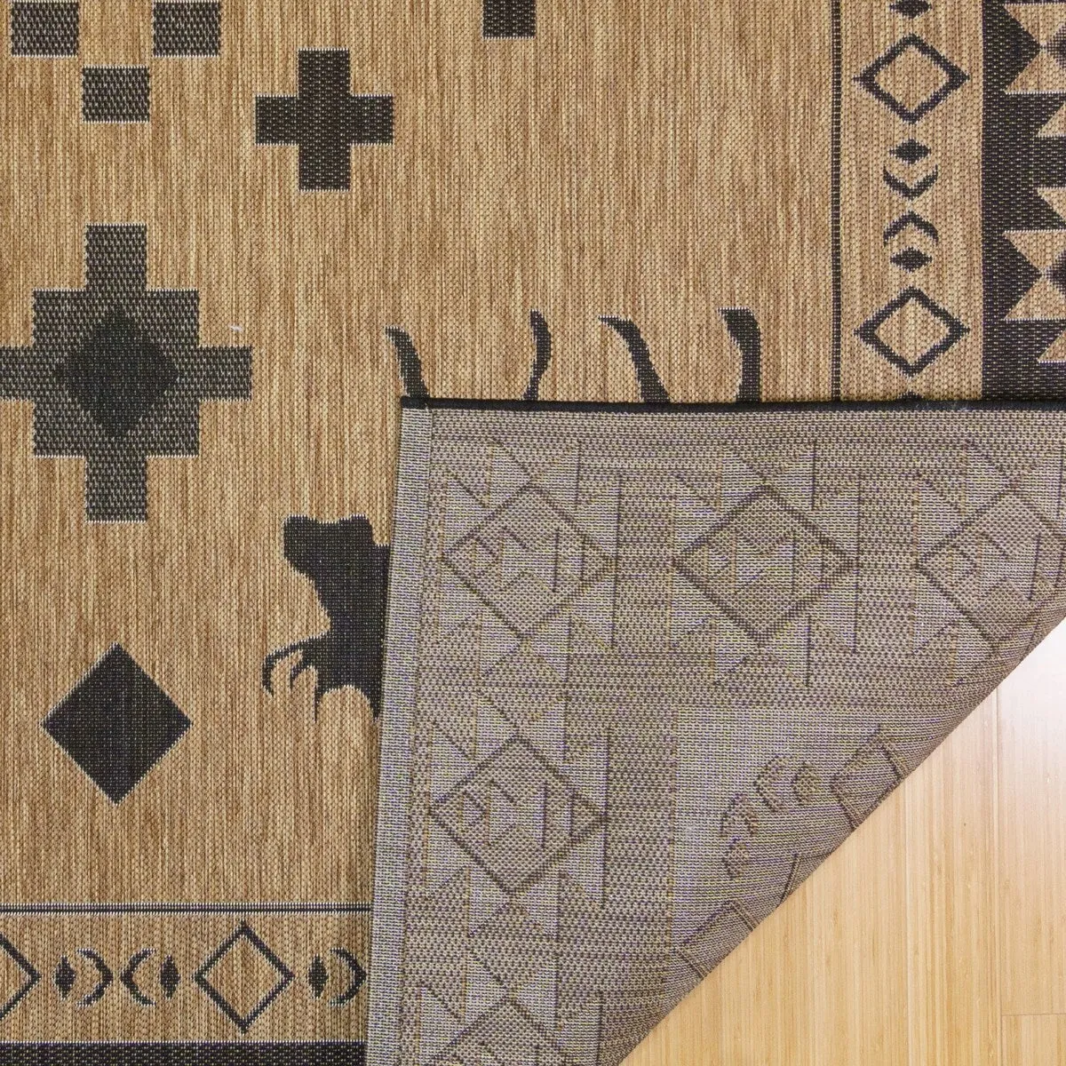 Gertmenian Paseo Yoder Chestnut Brown Rustic Tribal Moose Indoor/ Outdoor Area Rug