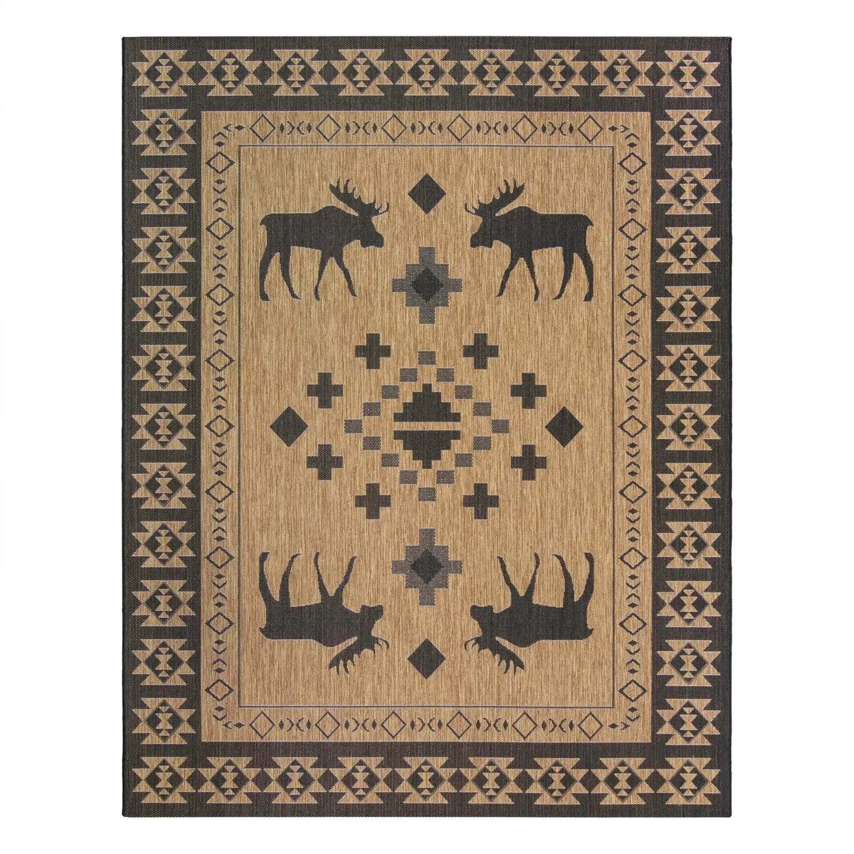 Gertmenian Paseo Yoder Chestnut Brown Rustic Tribal Moose Indoor/ Outdoor Area Rug