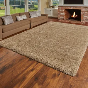 Gertmenian Ultimate Shag Modern Solid Color Oatmeal Beige Plush Shag Area Rug