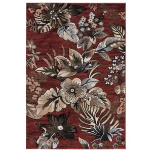 Glamour Collection Red/Brown Area Rug