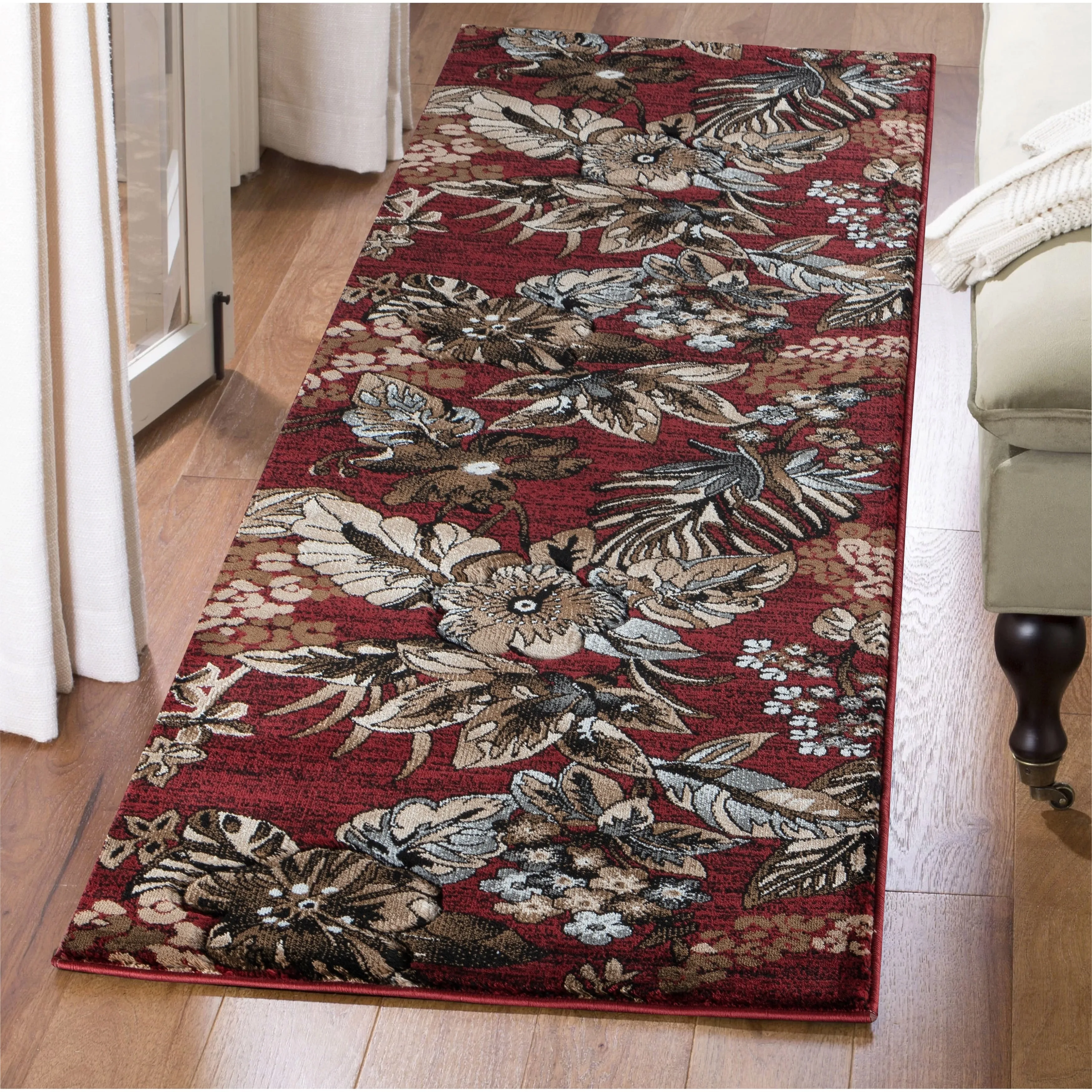 Glamour Collection Red/Brown Area Rug