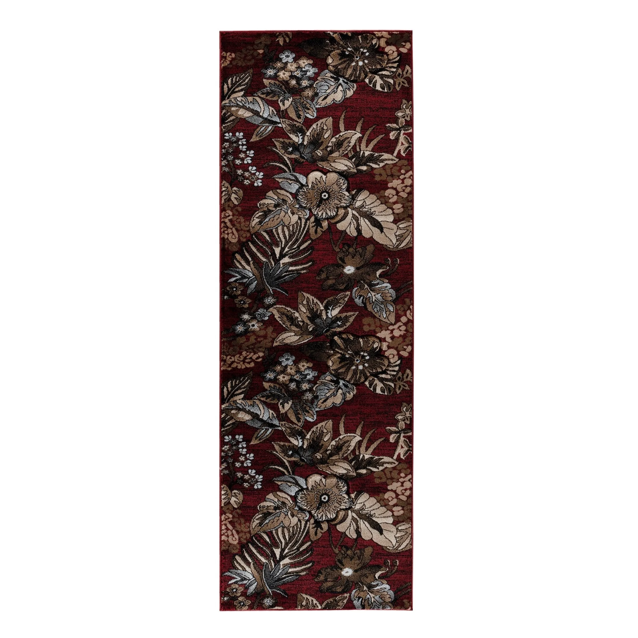 Glamour Collection Red/Brown Area Rug