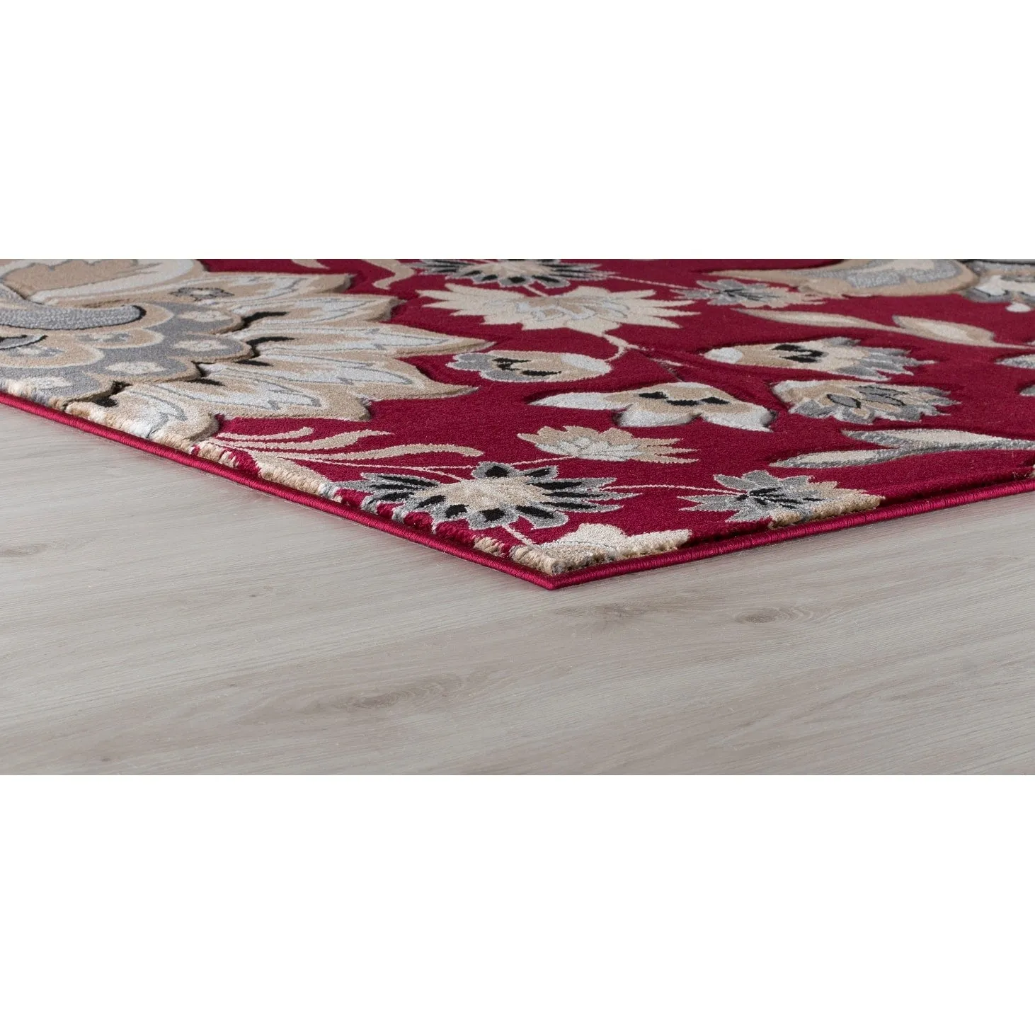 Glamour Collection Red/Brown Area Rug