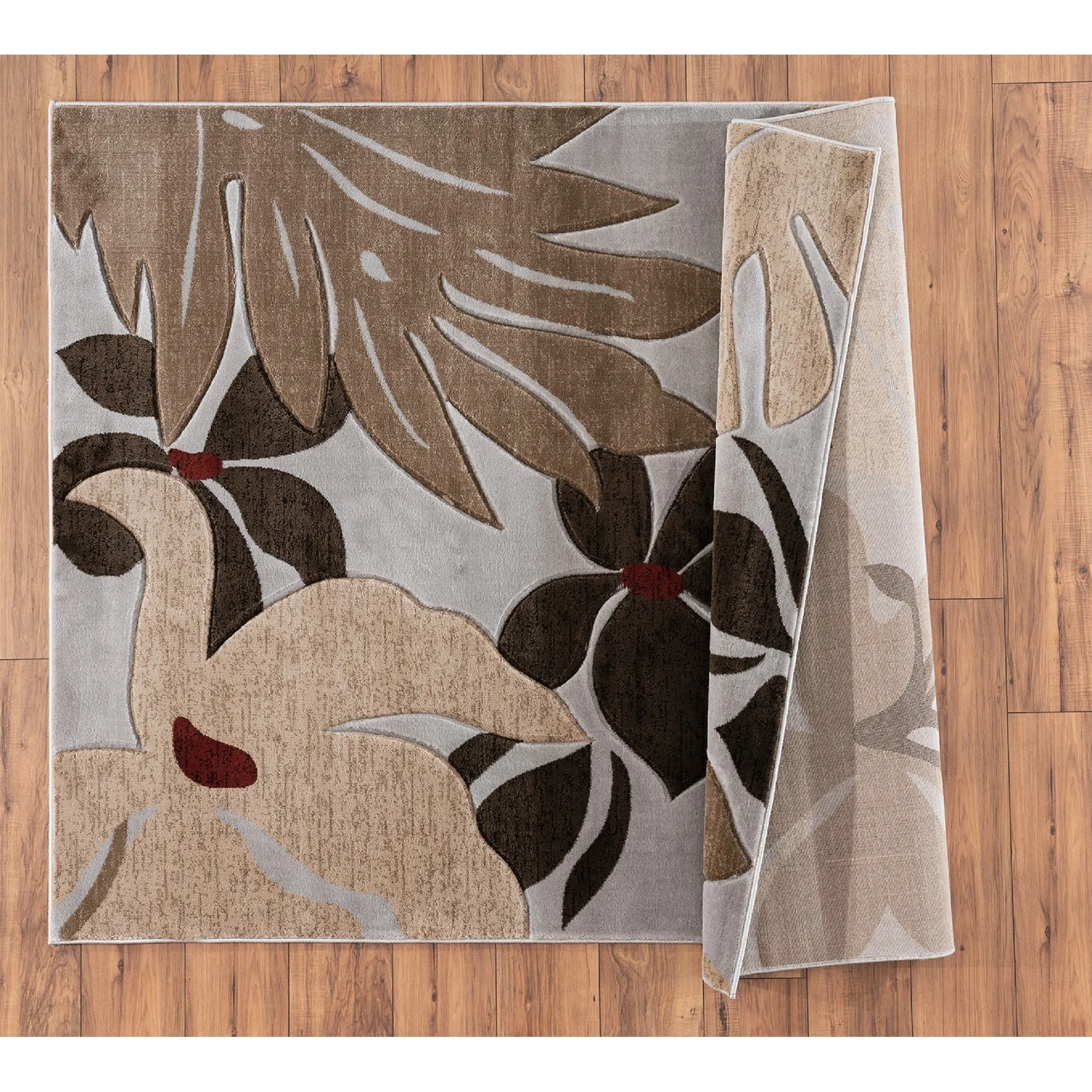 Glamour Floral Collection Polypropylene Area Rug