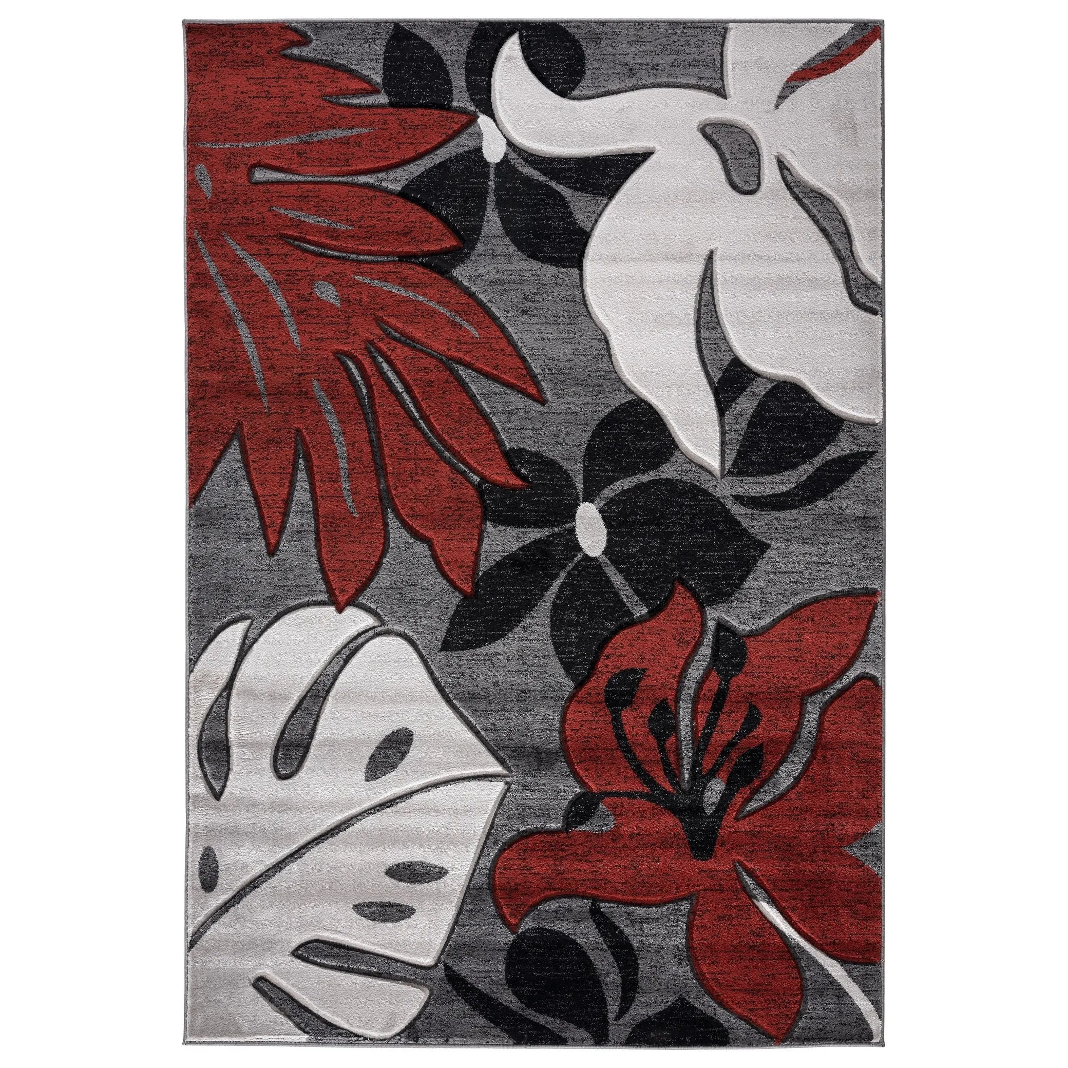 Glamour Floral Collection Polypropylene Area Rug