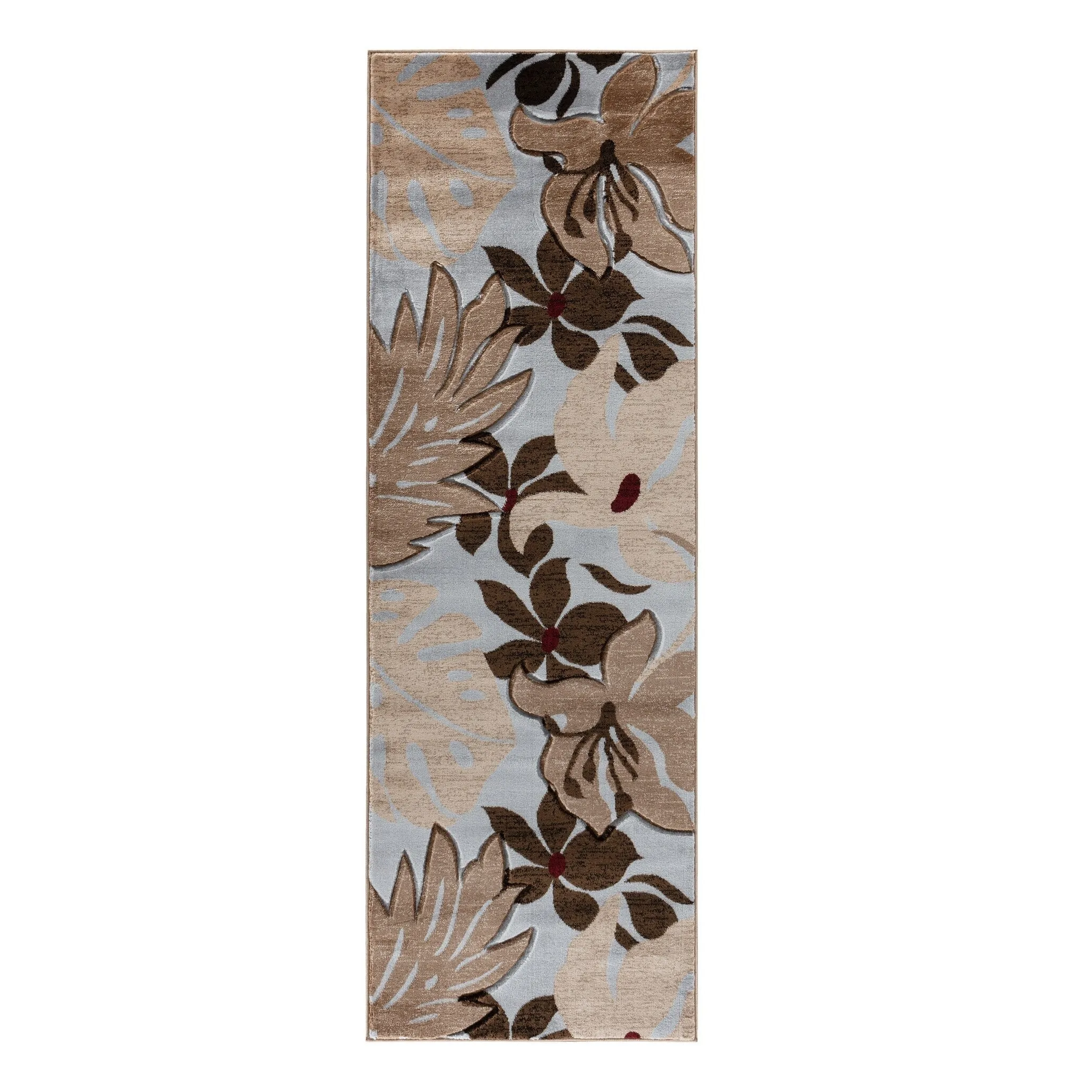 Glamour Floral Collection Polypropylene Area Rug