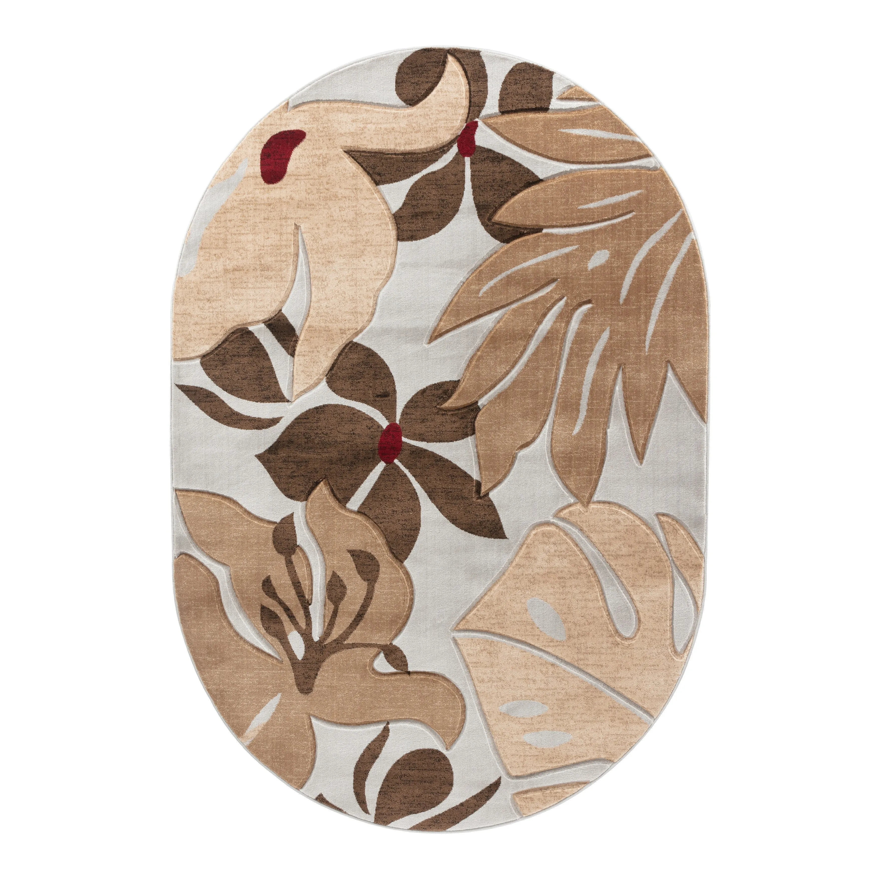 Glamour Floral Collection Polypropylene Area Rug