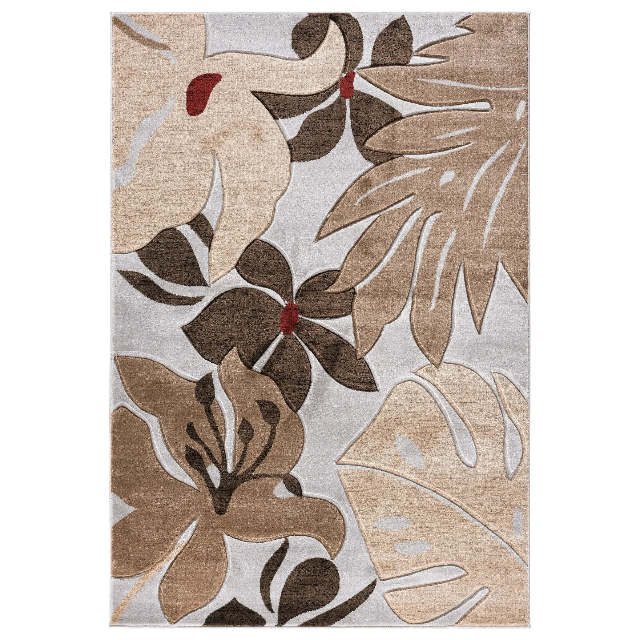 Glamour Floral Collection Polypropylene Area Rug