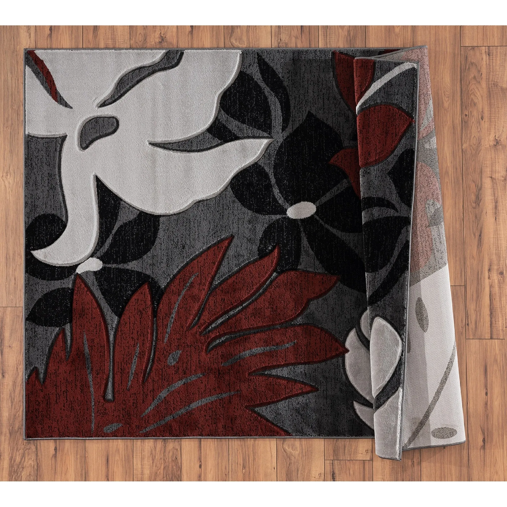 Glamour Floral Collection Polypropylene Area Rug