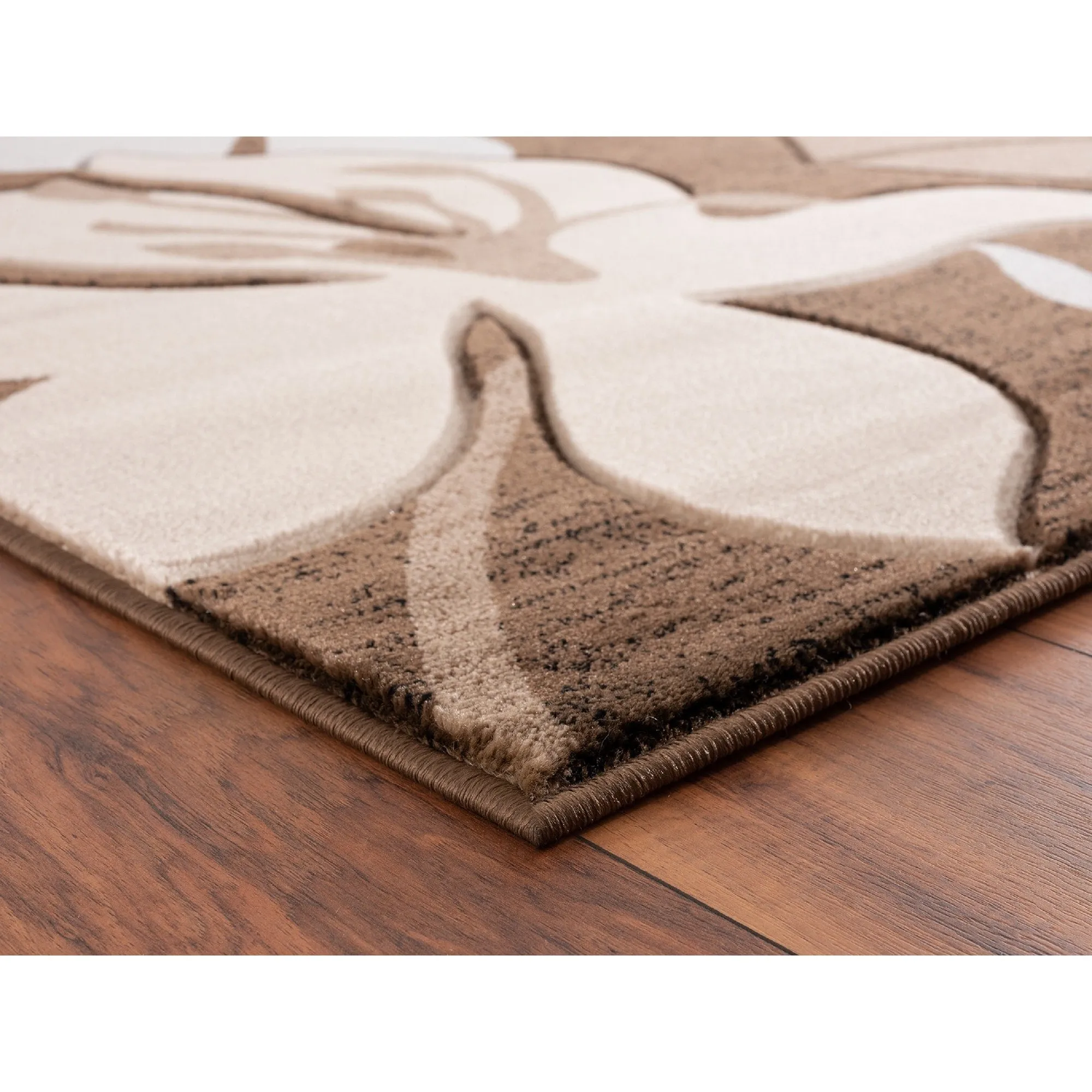 Glamour Floral Collection Polypropylene Area Rug