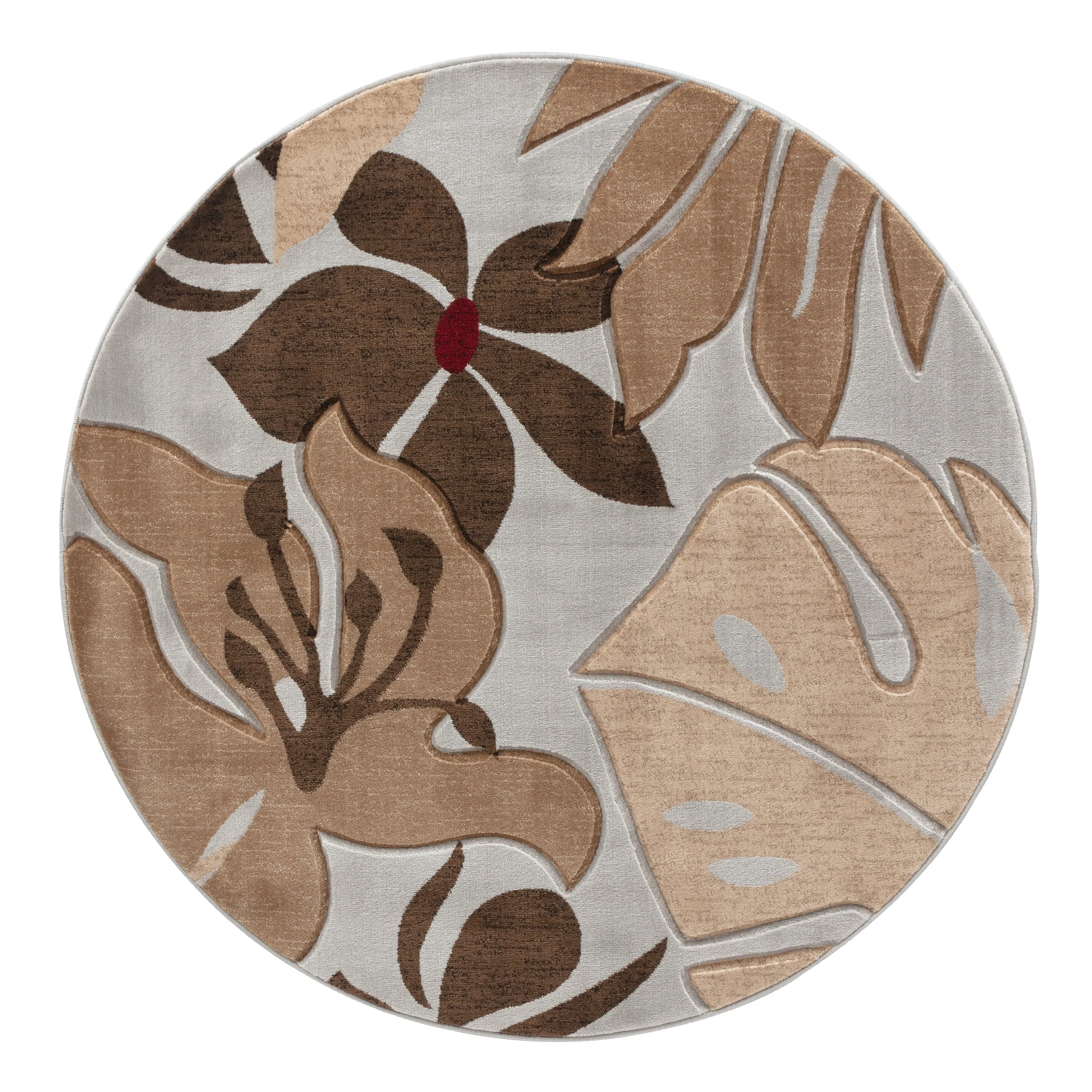 Glamour Floral Collection Polypropylene Area Rug