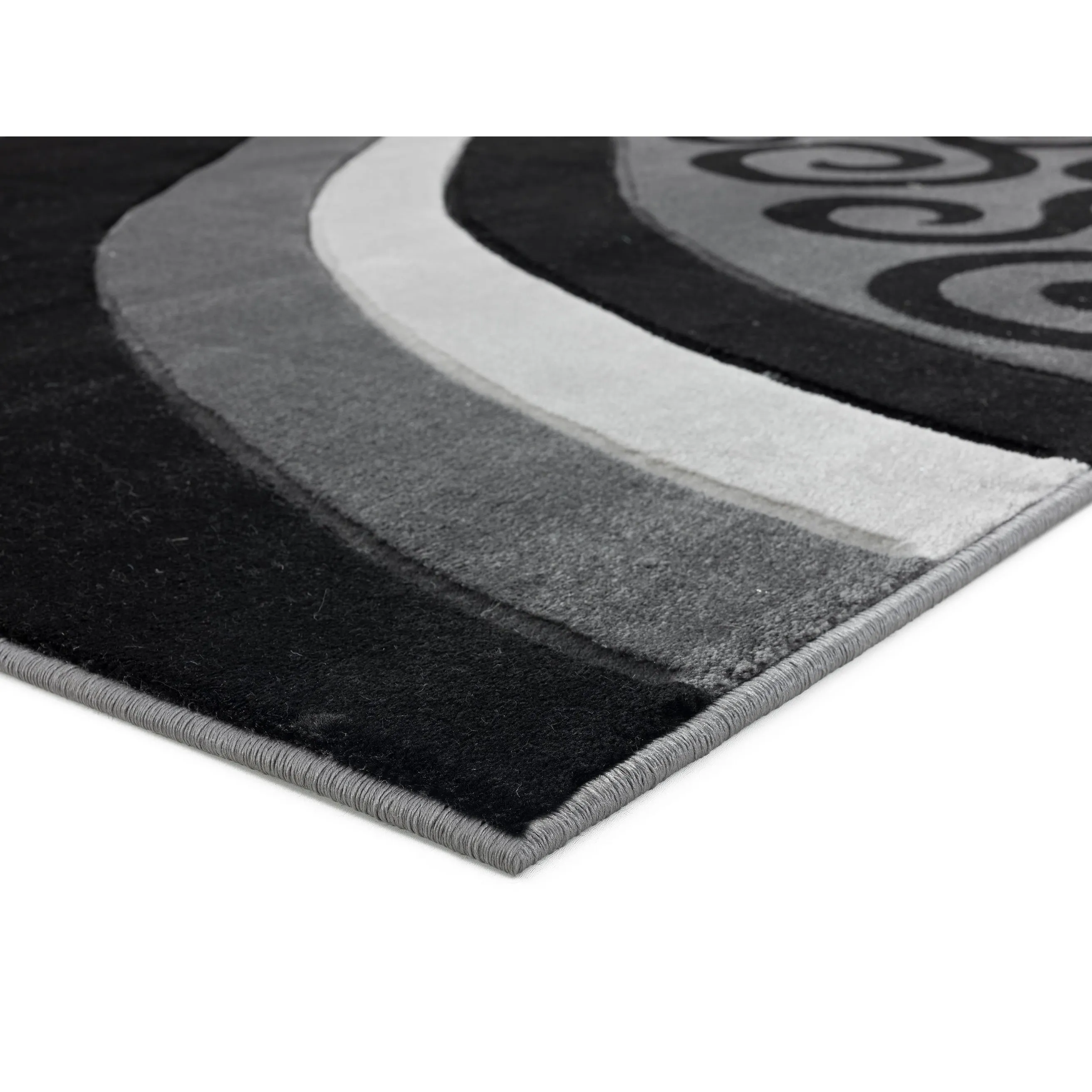 Glamour Grey/Black Polypropylene Area Rug