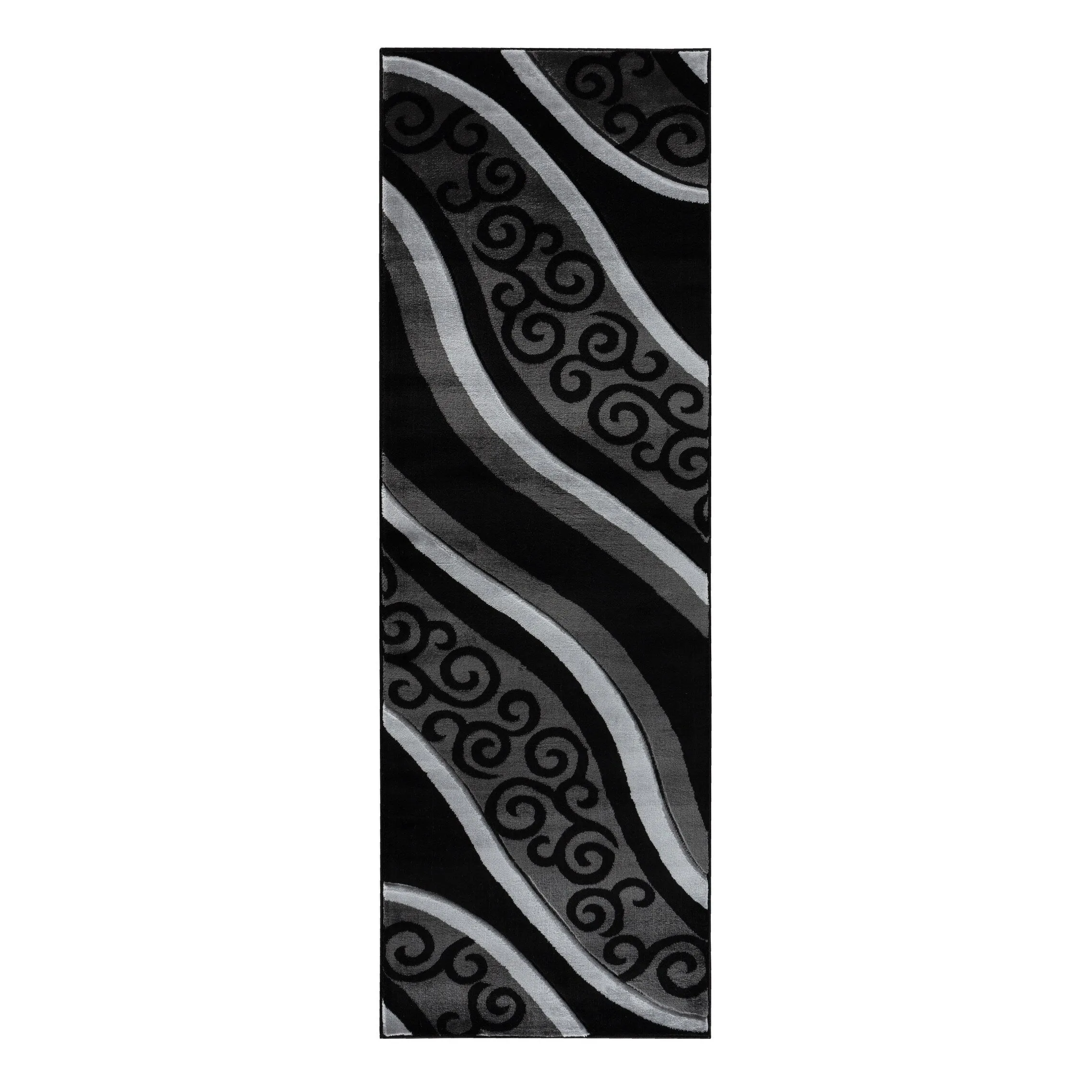 Glamour Grey/Black Polypropylene Area Rug