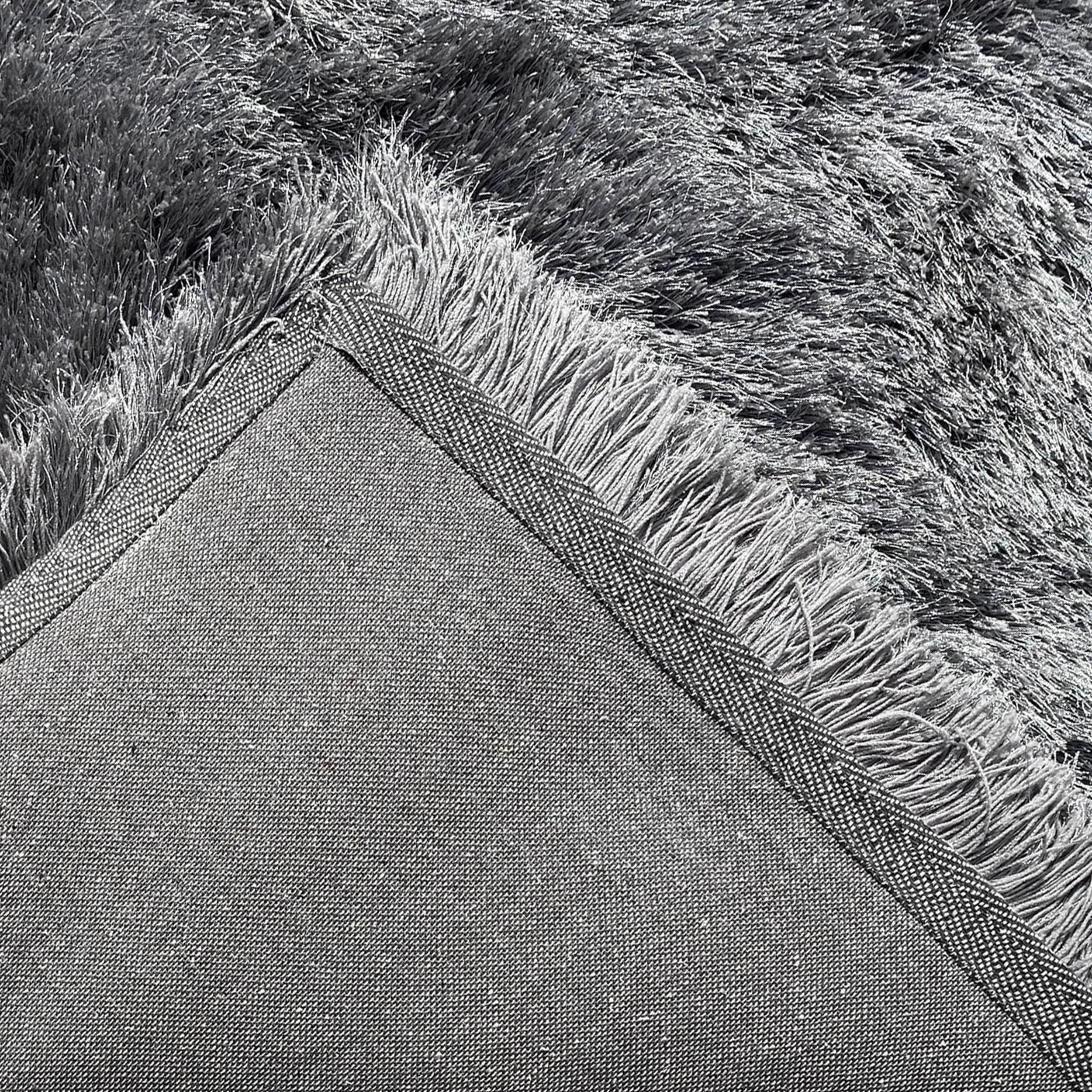 Glorious Gray Shag Area Rug. Hand Tufted. Long Plush. Large Carpet