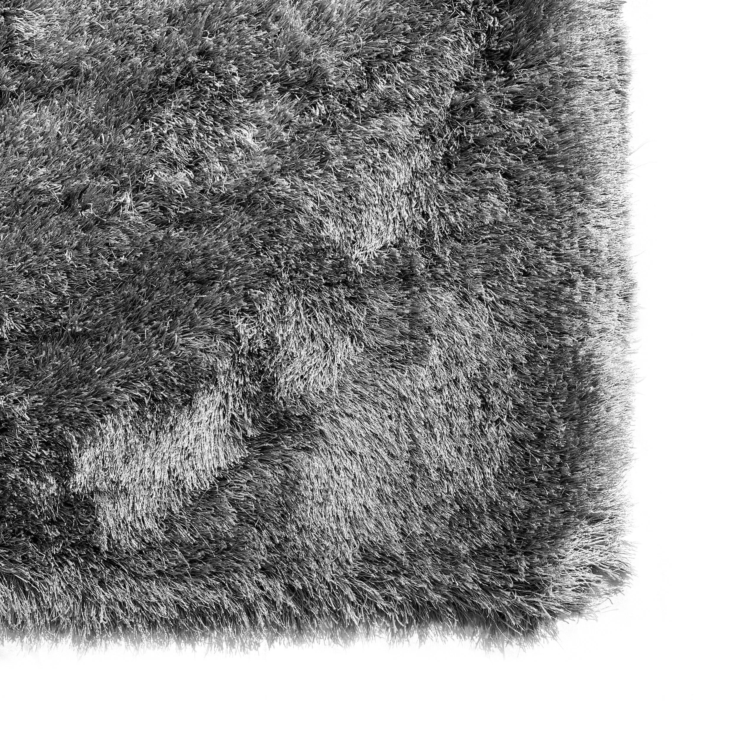 Glorious Gray Shag Area Rug. Hand Tufted. Long Plush. Large Carpet