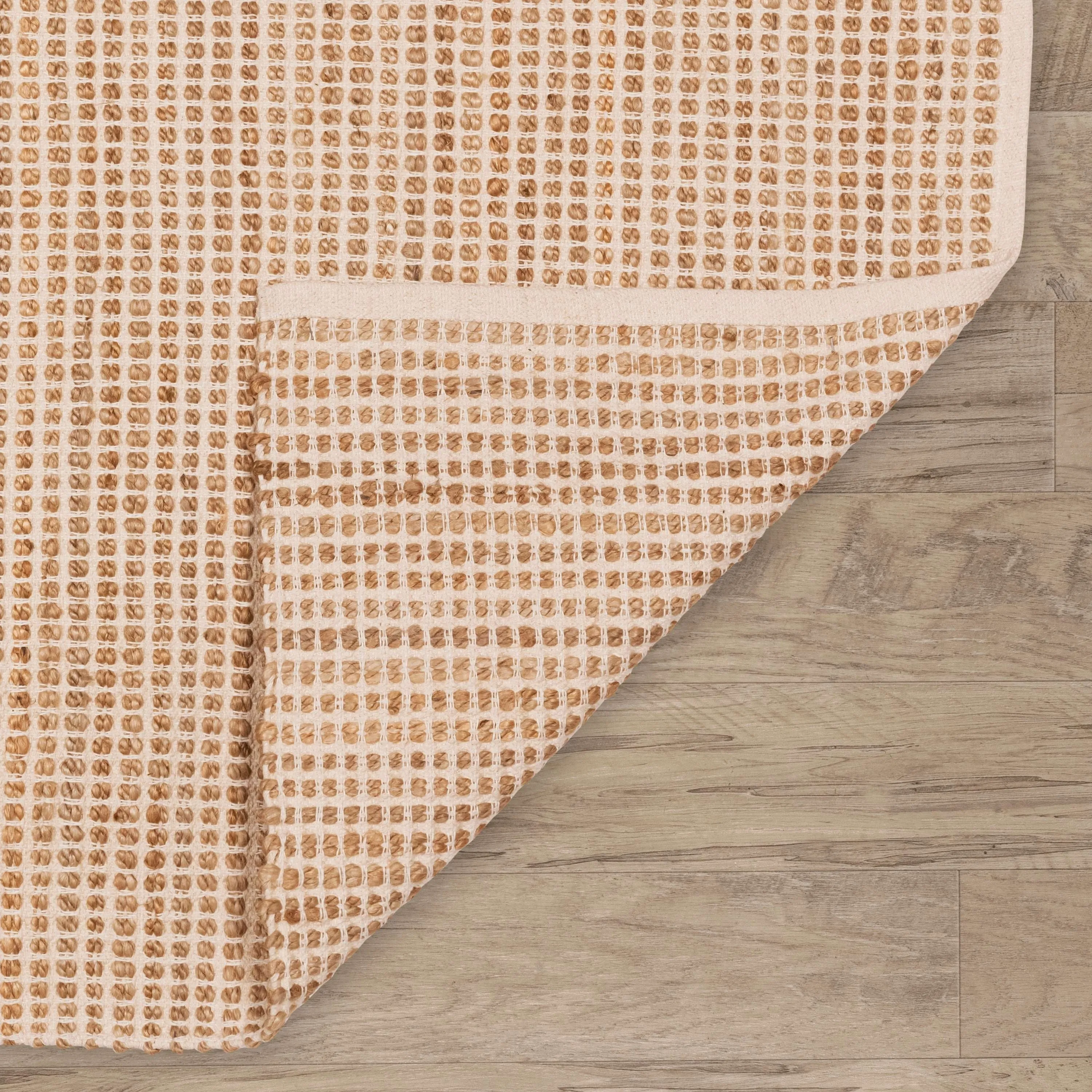 Gravel Ivory/Natural Handwoven Jute Rug