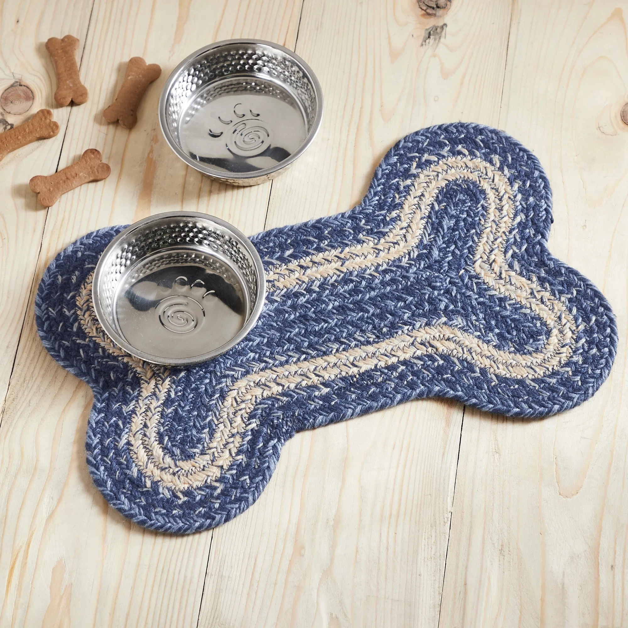 Great Falls Blue Indoor/Outdoor Small Bone Rug 11.5x17.5 - 3'6