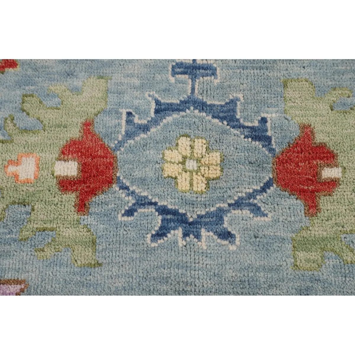 Green Blue Oushak Indian Large Area Rug Handmade Wool Carpet - 11'9 X 14'8