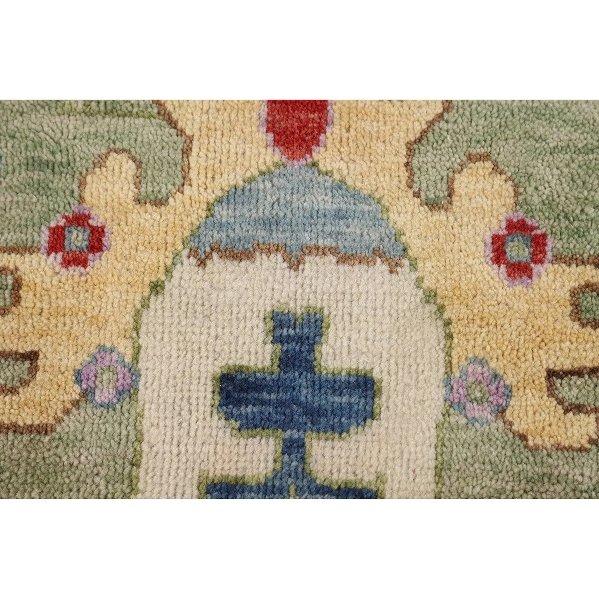 Green Blue Oushak Indian Large Area Rug Handmade Wool Carpet - 11'9 X 14'8