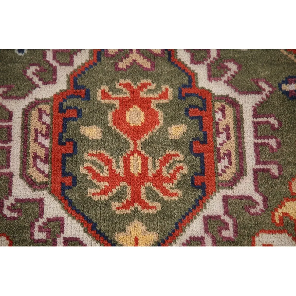 Green Geometric Heriz-Serapi Oriental Area Rug Handmade Wool Carpet - 7'10x 9'11