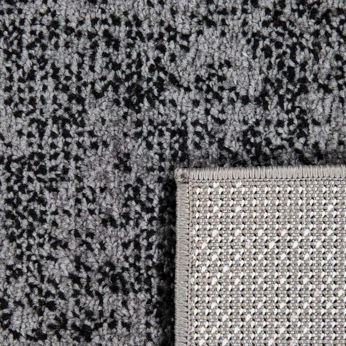 Grey Black Area Rug Modern Design with Abstract Paint Effect