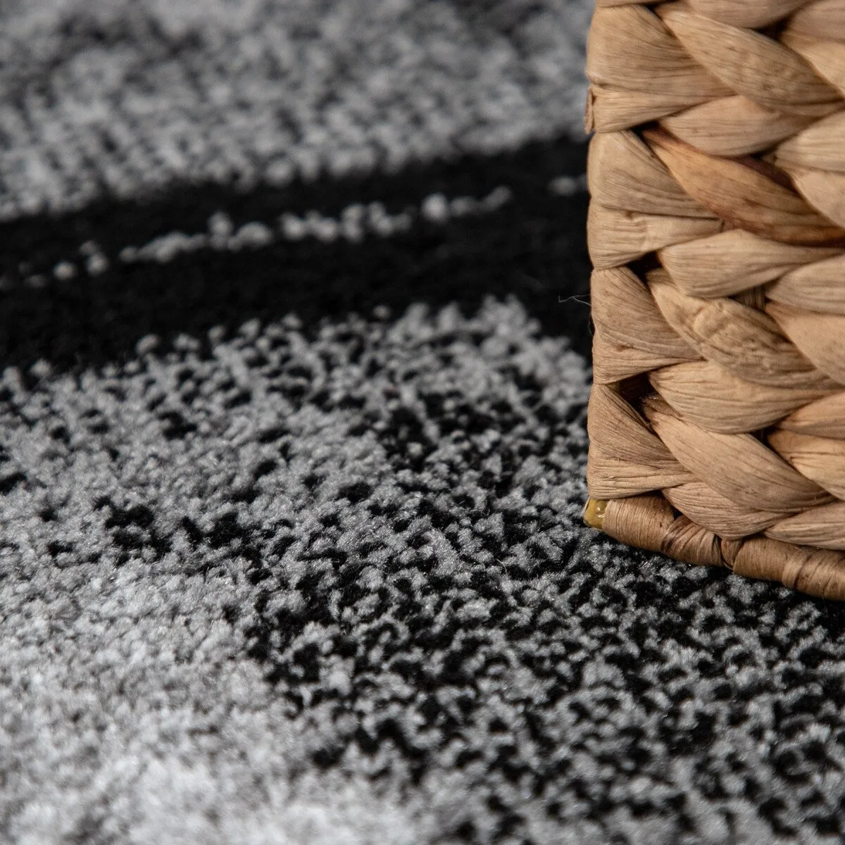 Grey White Area Rug Modern Design with Abstract Paint Effect