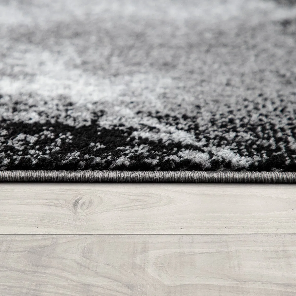 Grey White Area Rug Modern Design with Abstract Paint Effect