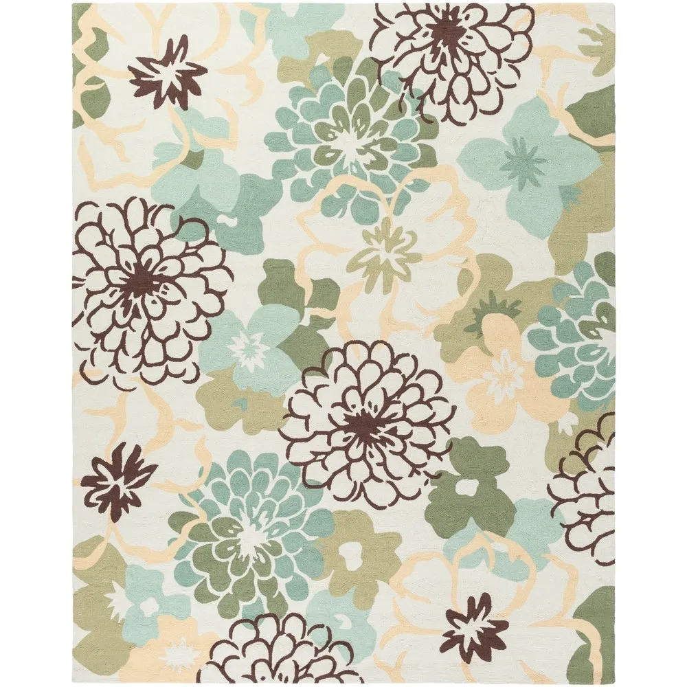 Hand-hooked Farmington Green Area Rug