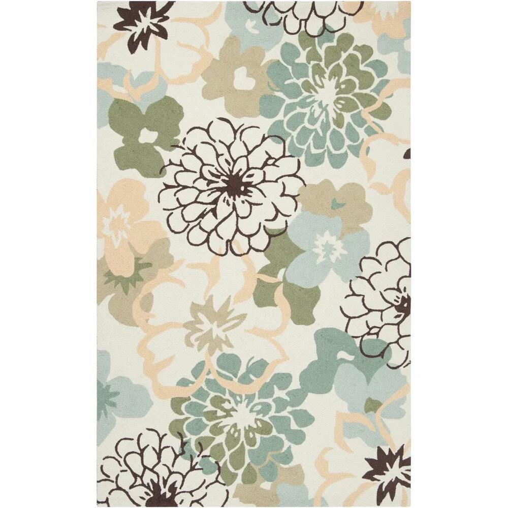 Hand-hooked Farmington Green Area Rug