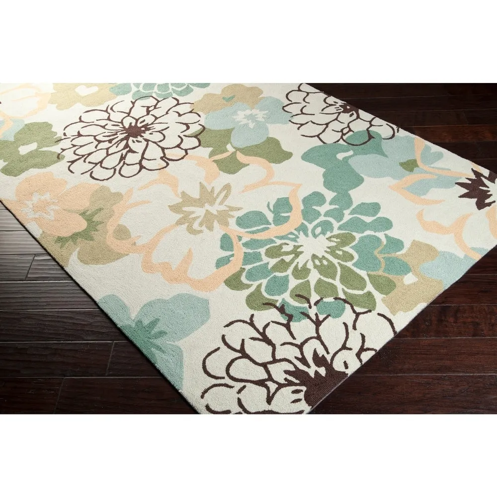 Hand-hooked Farmington Green Area Rug