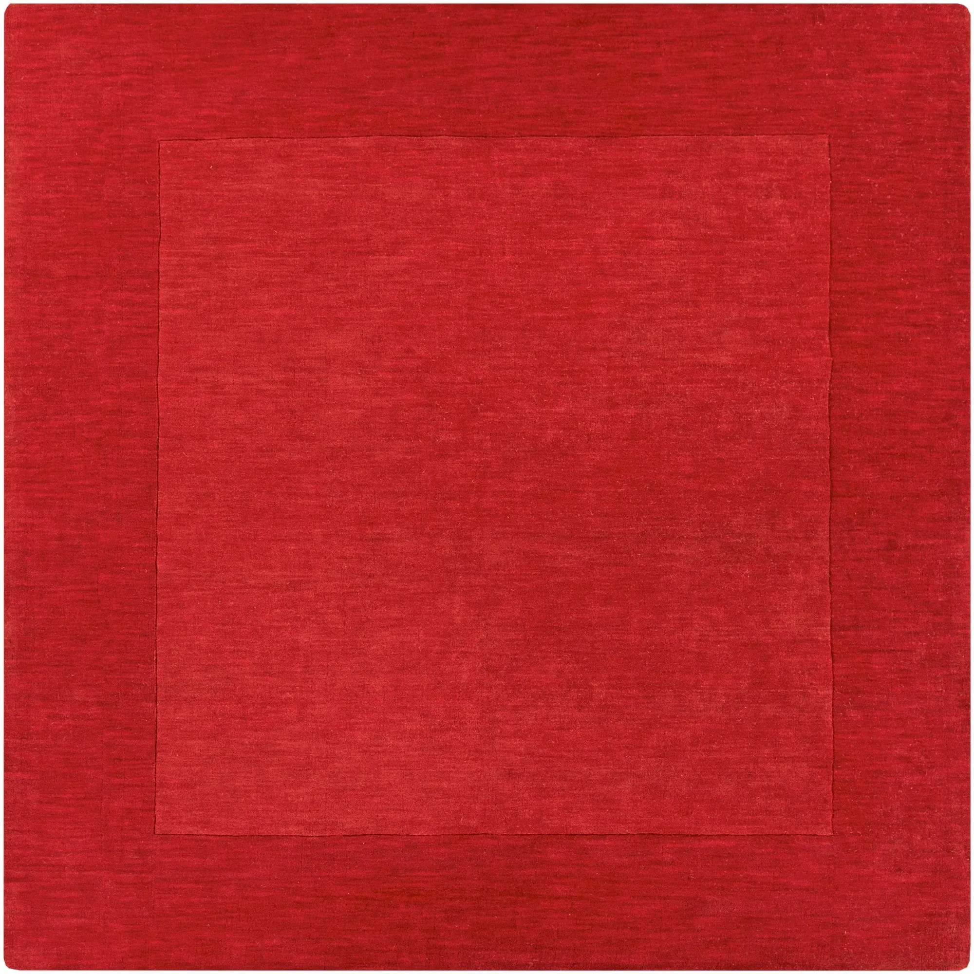 Hand Loomed Odessa Solid Bordered Tone-On-Tone Wool Area Rug