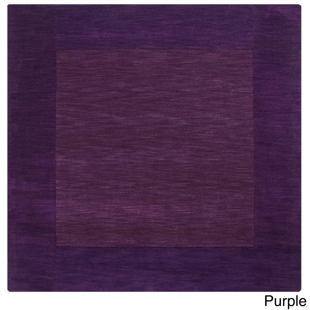 Hand Loomed Odessa Solid Bordered Tone-On-Tone Wool Area Rug