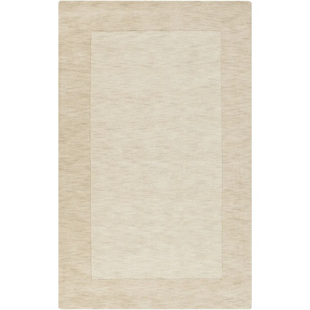 Hand Loomed Odessa Solid Bordered Tone-On-Tone Wool Area Rug