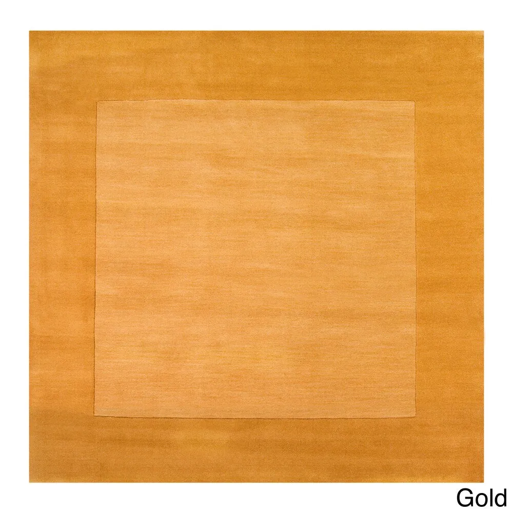 Hand Loomed Odessa Solid Bordered Tone-On-Tone Wool Area Rug