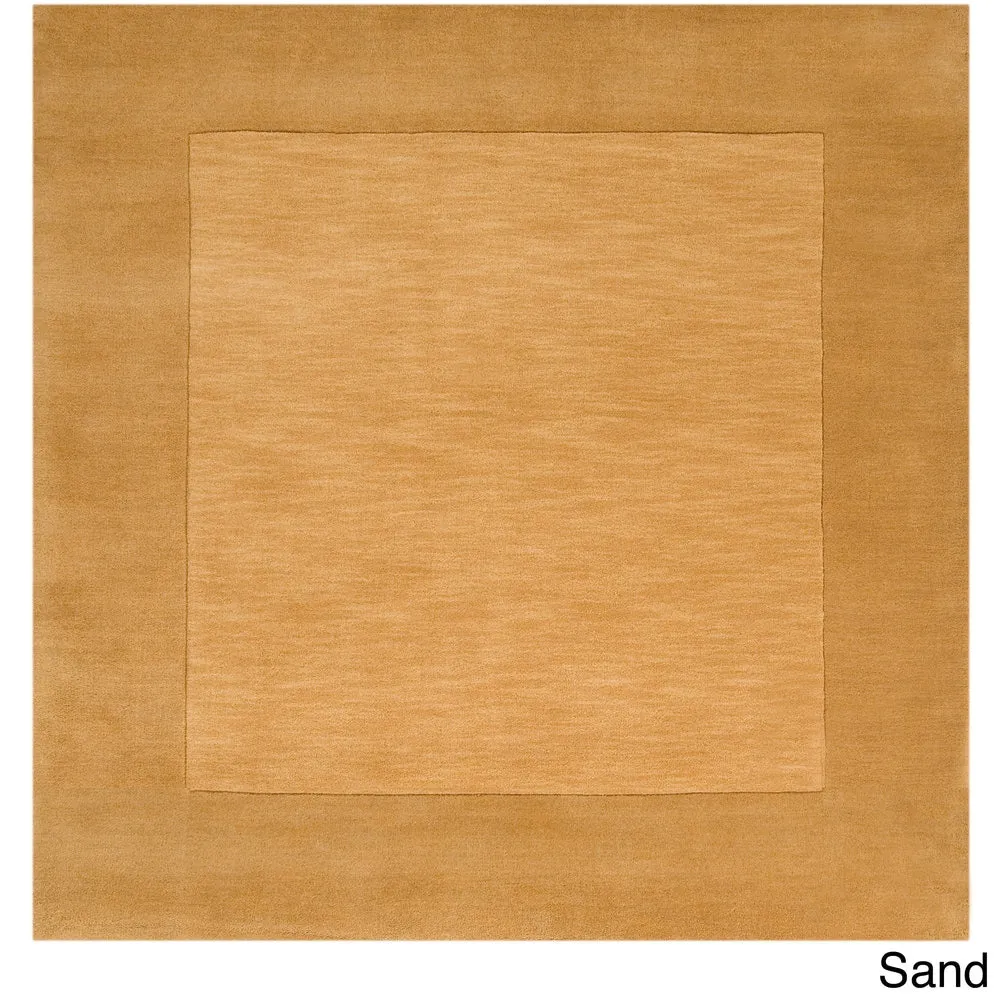 Hand Loomed Odessa Solid Bordered Tone-On-Tone Wool Area Rug