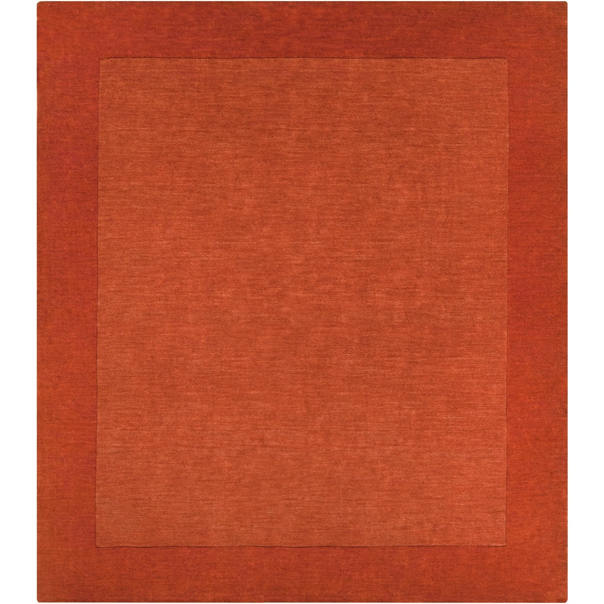 Hand Loomed Odessa Solid Bordered Tone-On-Tone Wool Area Rug