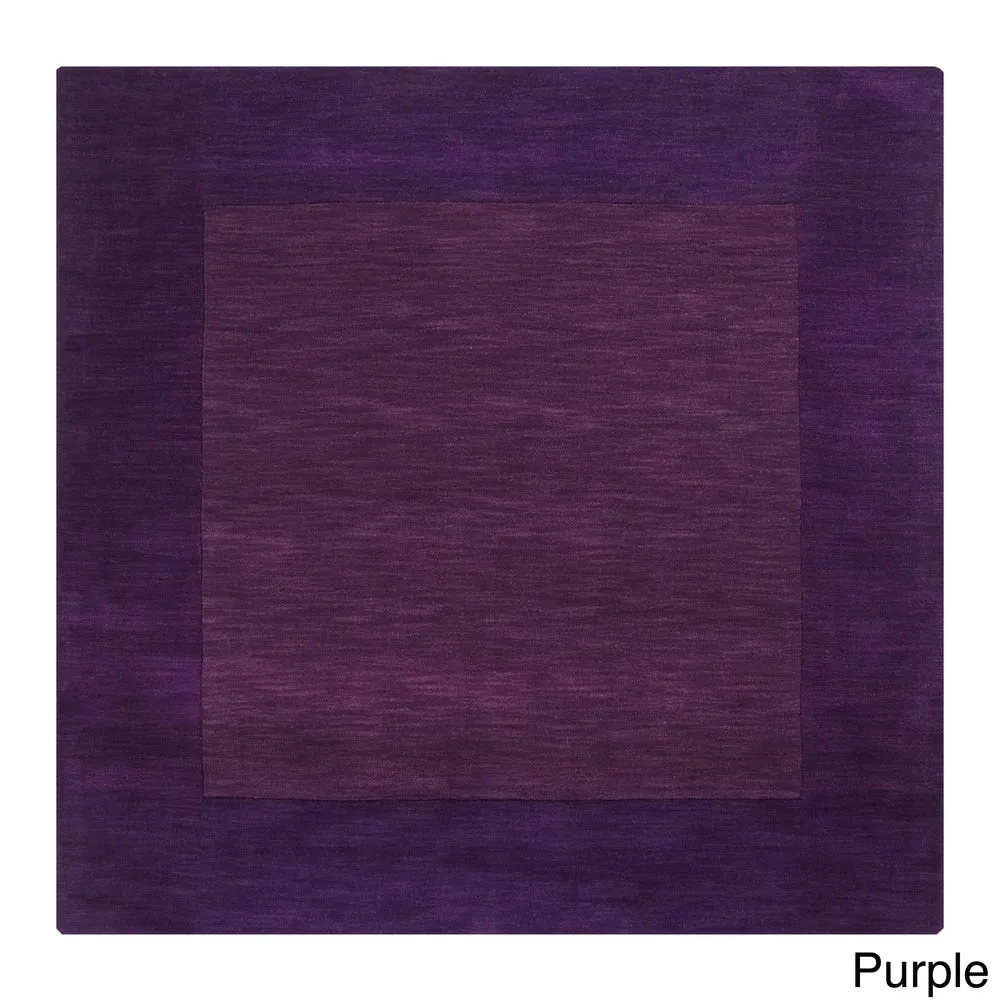 Hand Loomed Odessa Solid Bordered Tone-On-Tone Wool Area Rug