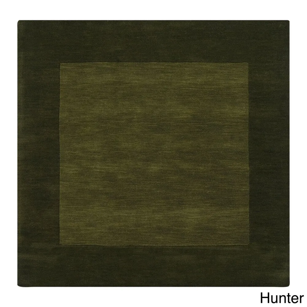 Hand Loomed Odessa Solid Bordered Tone-On-Tone Wool Area Rug