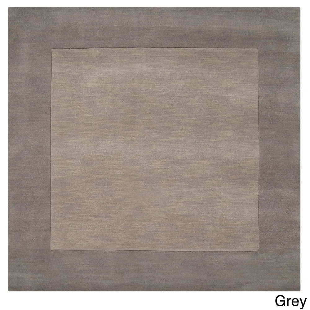 Hand Loomed Odessa Solid Bordered Tone-On-Tone Wool Area Rug