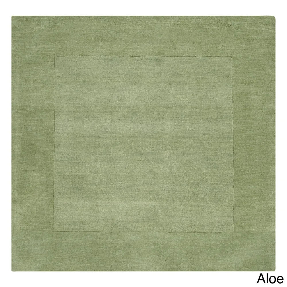 Hand Loomed Odessa Solid Bordered Tone-On-Tone Wool Area Rug