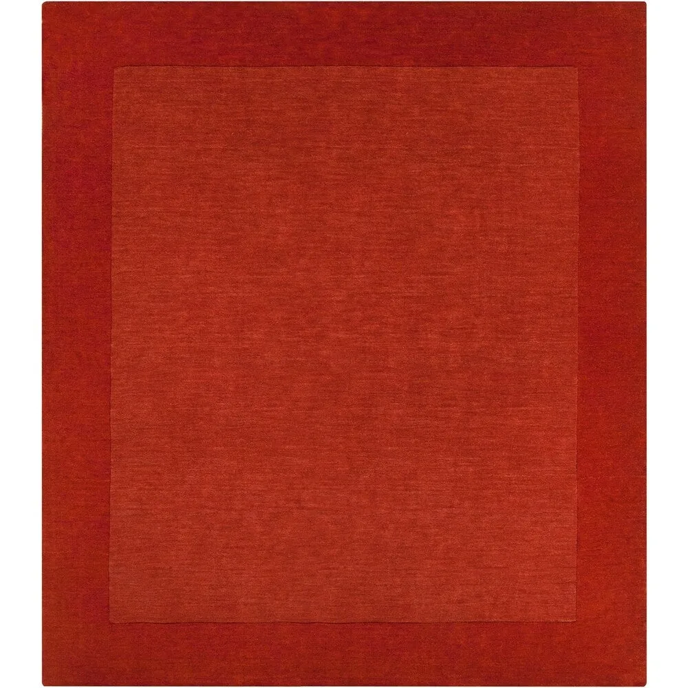 Hand Loomed Odessa Solid Bordered Tone-On-Tone Wool Area Rug