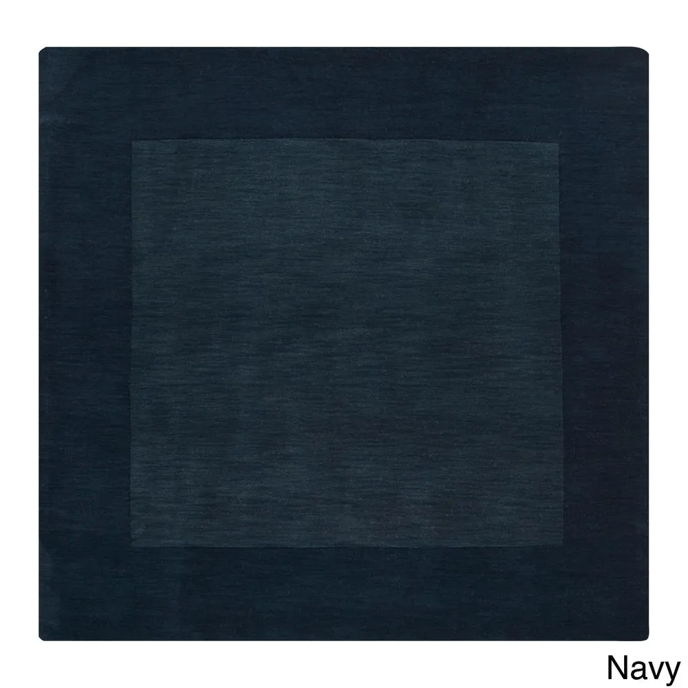 Hand Loomed Odessa Solid Bordered Tone-On-Tone Wool Area Rug