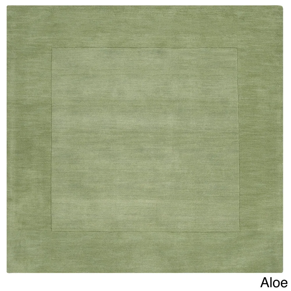 Hand Loomed Odessa Solid Bordered Tone-On-Tone Wool Area Rug